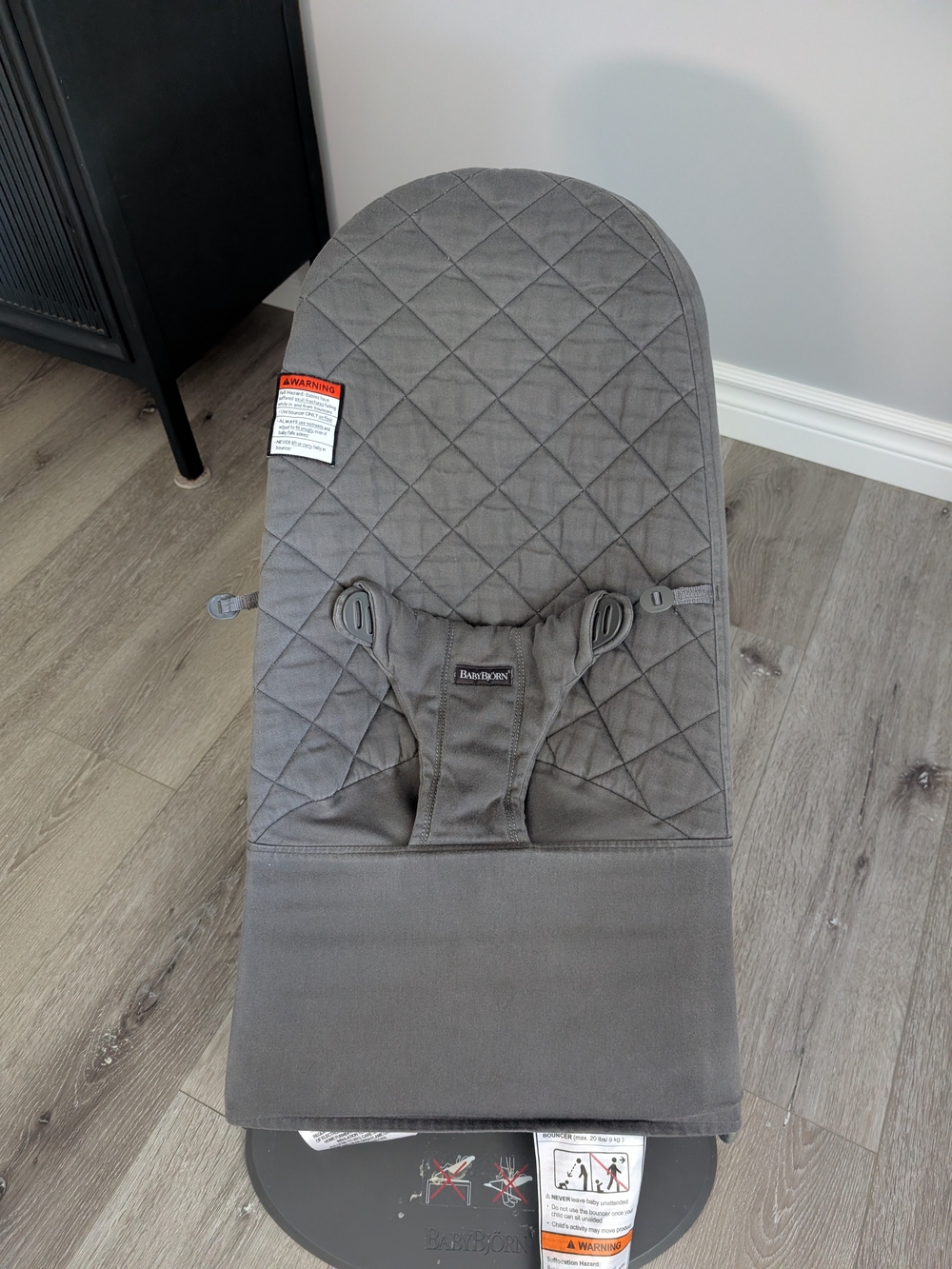 BabyBjorn Quilted Charcoal Gray Bouncer